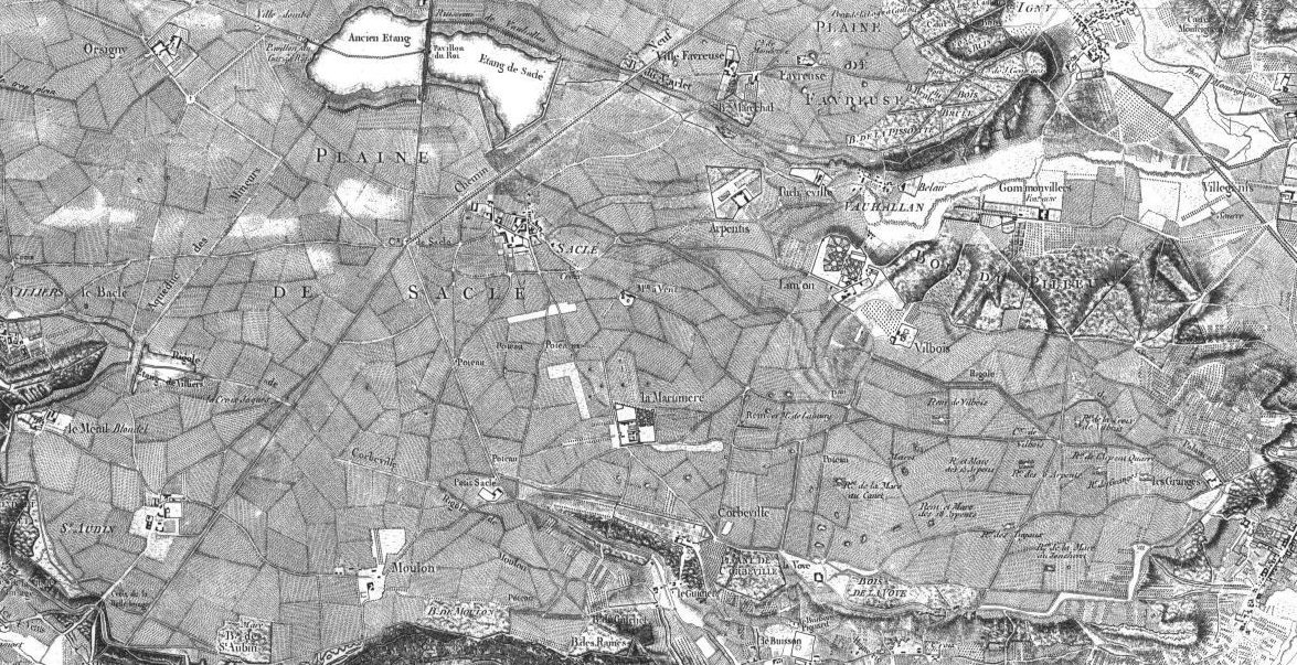 Carte des chasses du roi Louis XV