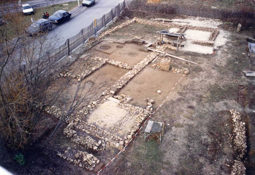 Chantier de fouilles de la villa gallo-romaine en novembre 1997