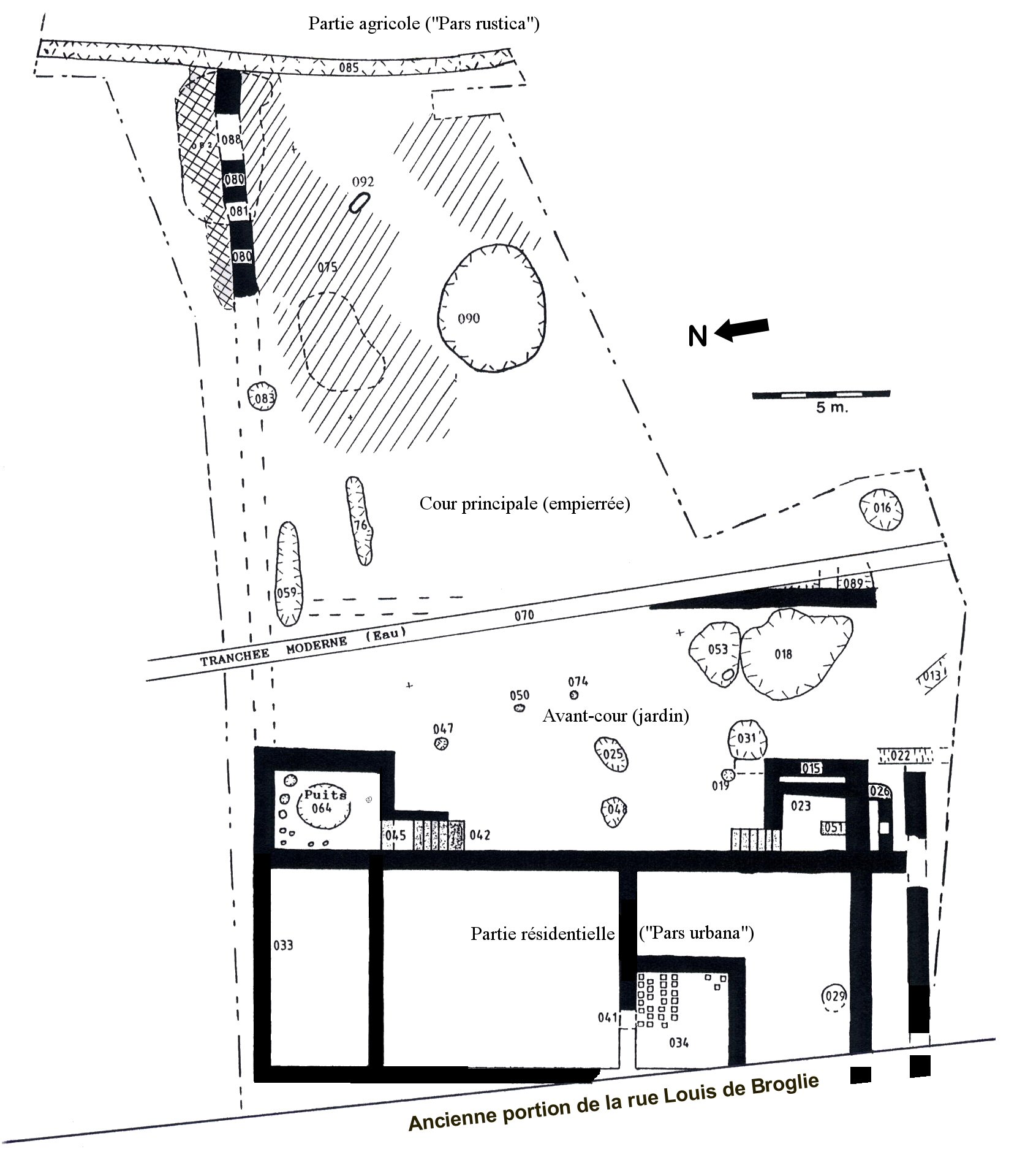 Plan de la villa gallo-romaine de Moulon